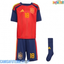 Camisa de time de futebol Espanha Martin Zubimendi #18 Replicas 1º Equipamento Infantil Mundo 2026 Manga Curta (+ Calças curtas)